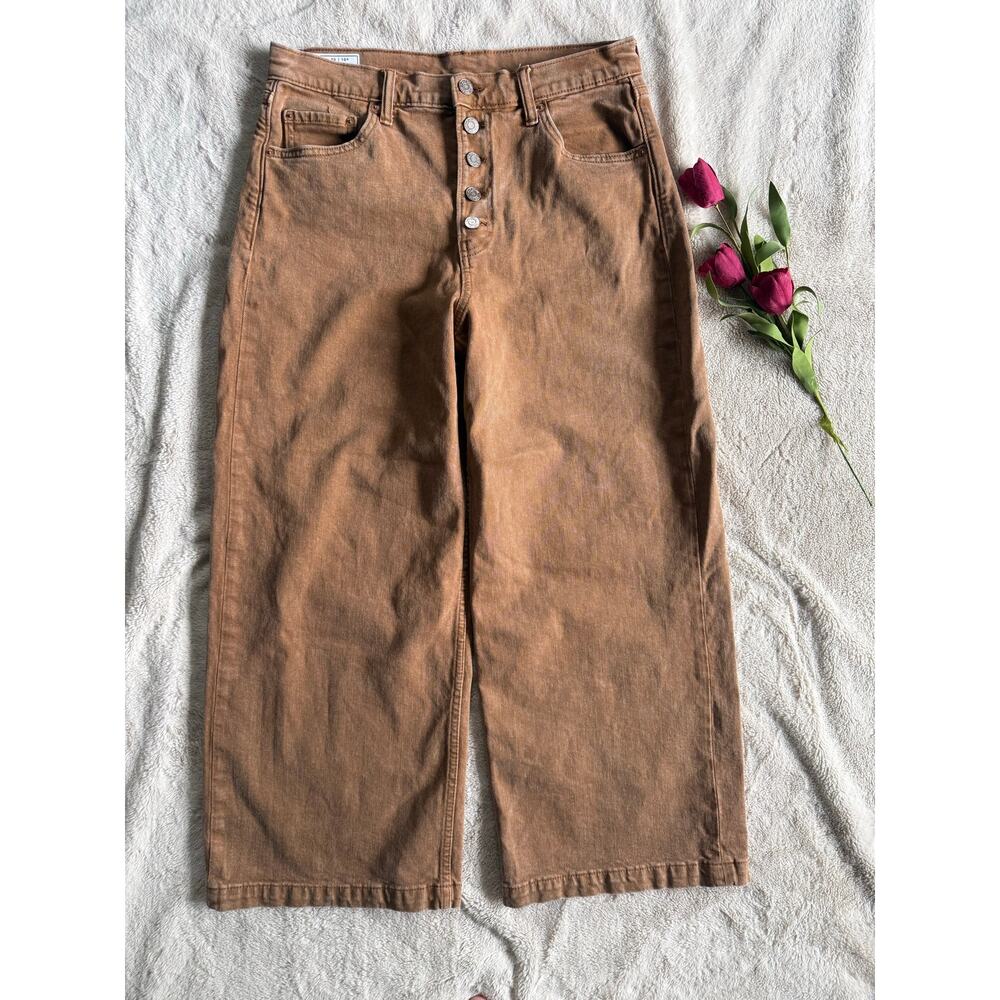 Gap High Rise Stride Ankle Dark Khaki Pants Size 30 10R